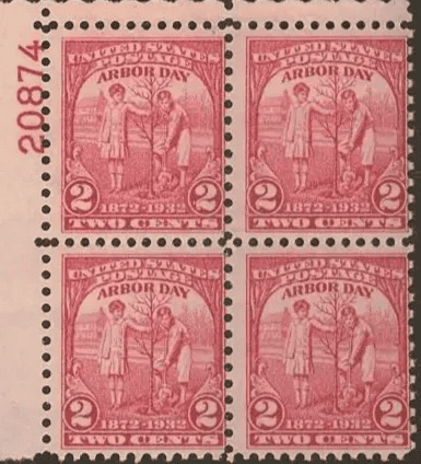 美國於 1932年 發行之世界上第 1 枚植樹節郵票(圖來自杭州日報)