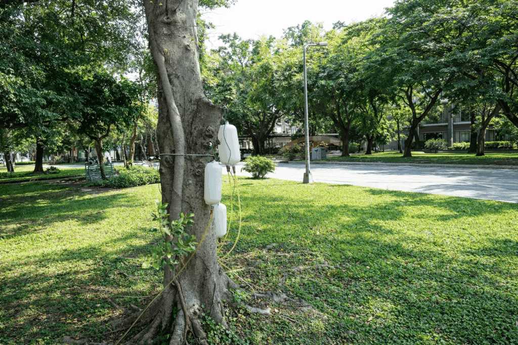 藥劑稀釋灌注法為褐根病常見的治療手法之一,屬抑制型防治,效果極為有限。